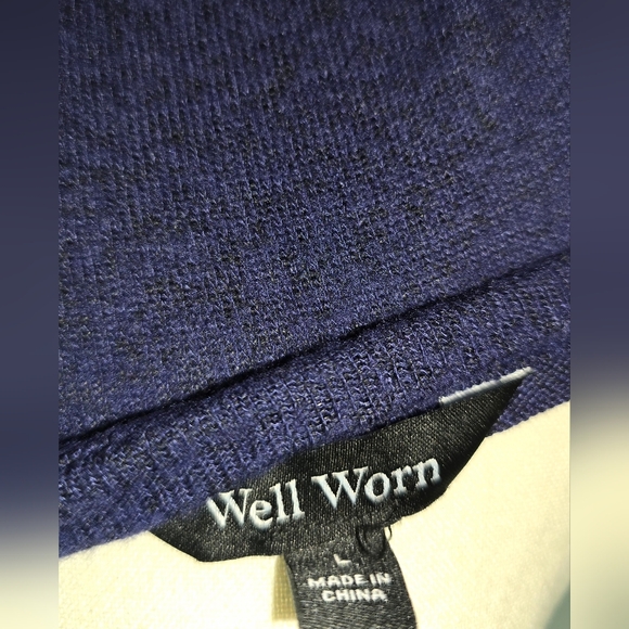 NWT size L Well Worn lightweight sweater bundle of 2 blue and red. - Picture 6 of 9